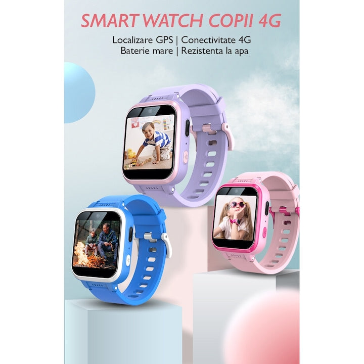 Ceas smartwatch copii Techone® Y90 Pro Plus+, Albastru