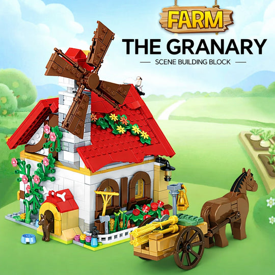 Set de Constructie cu Piese Tip Blocuri Constructie MiniBric The Granary