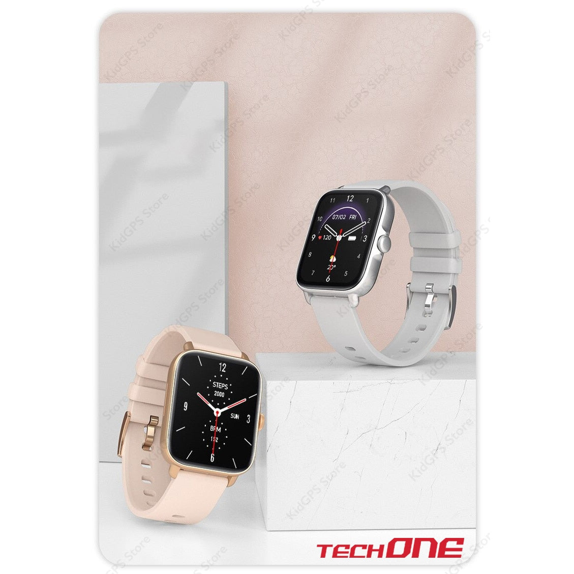 Ceas smartwatch femei TechONE Y22, Auriu
