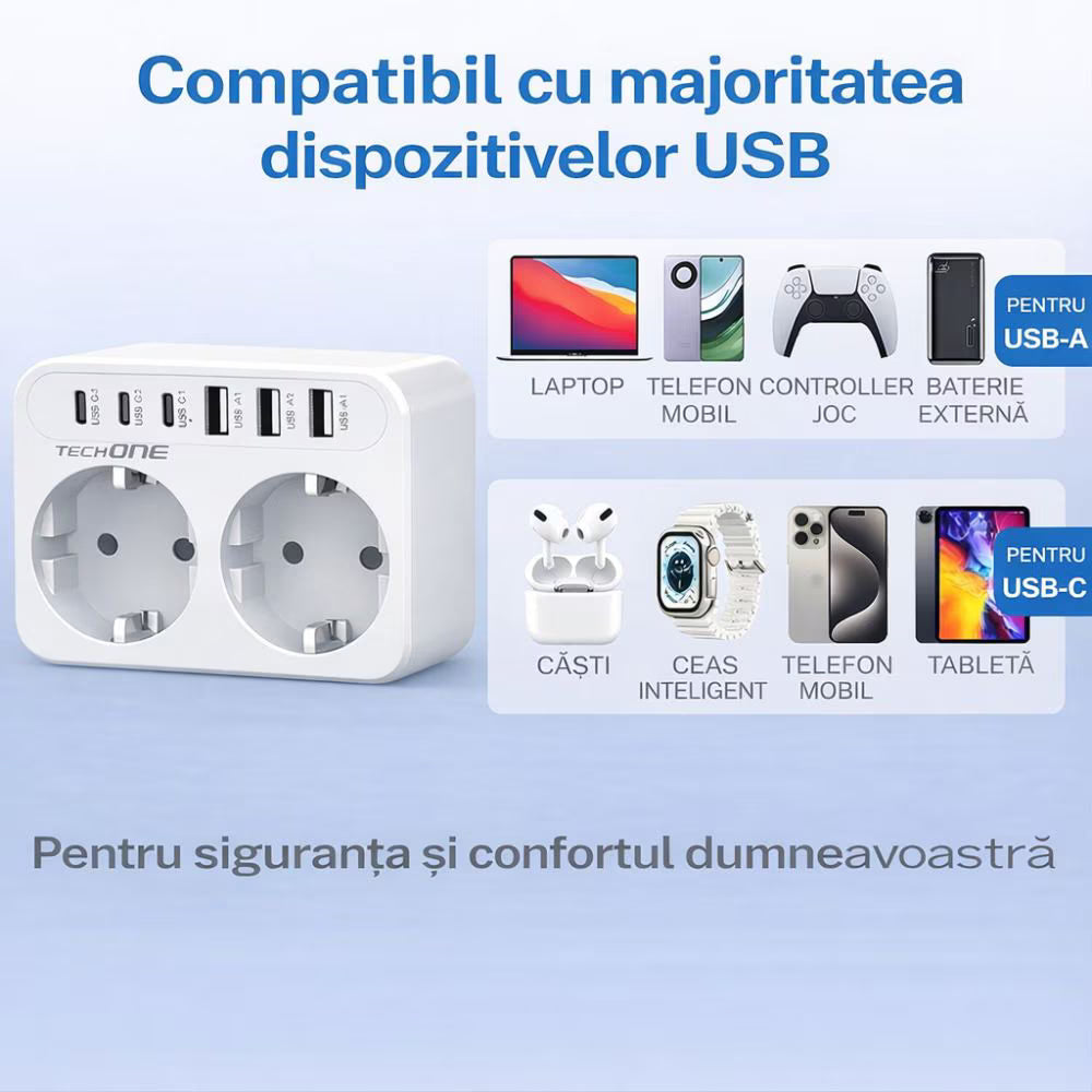 Prelungitor Stecher Dublu Techone Hub