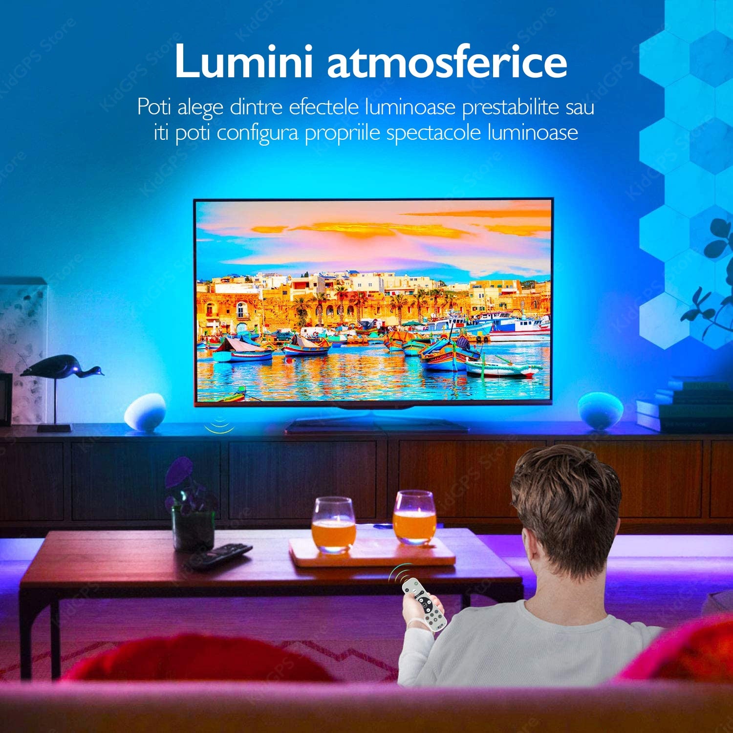 Kit Banda LED TV Huerler™ Smart RGB 2.5 metri