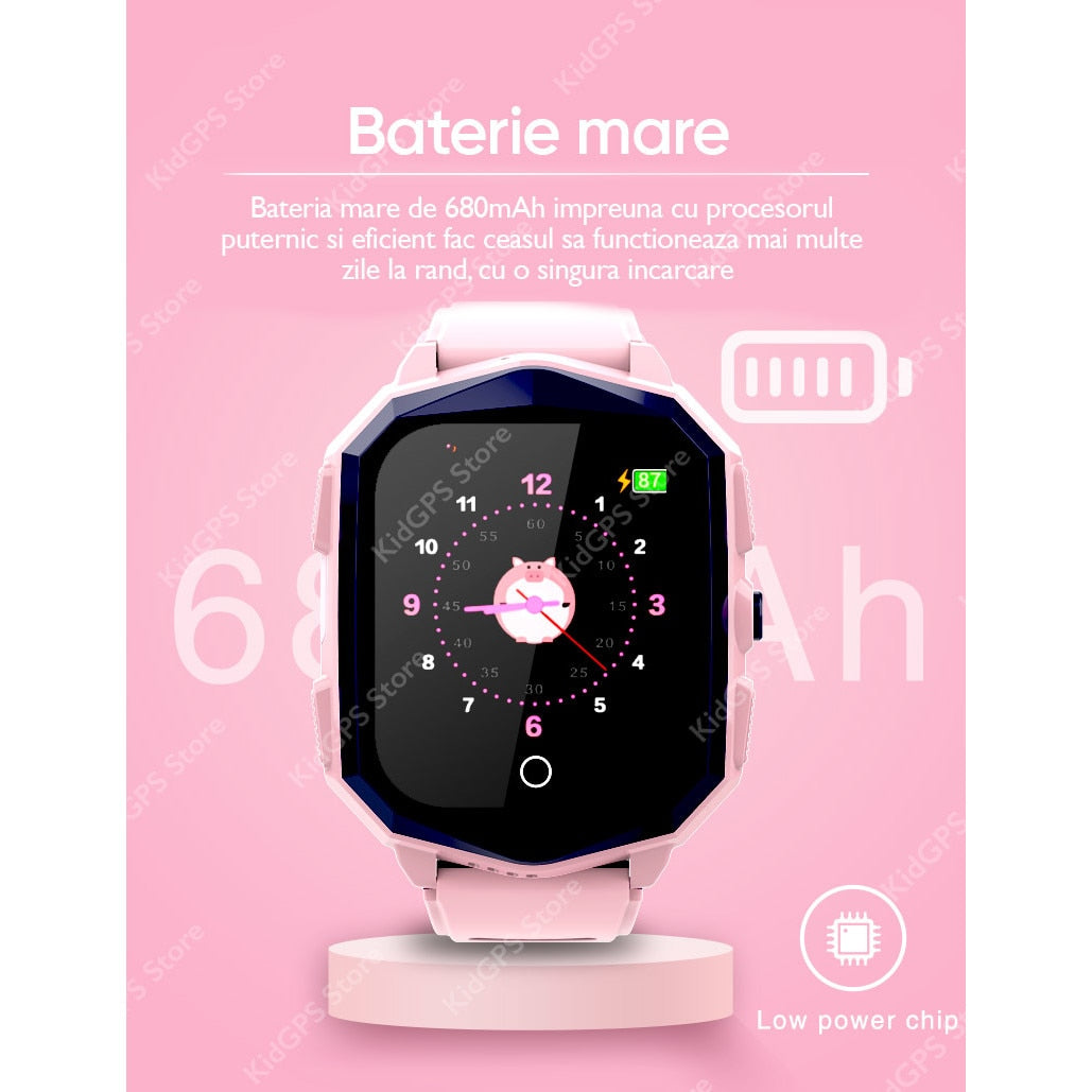 Ceas smartwatch GPS copii Techone™ KT20S 4G, Negru