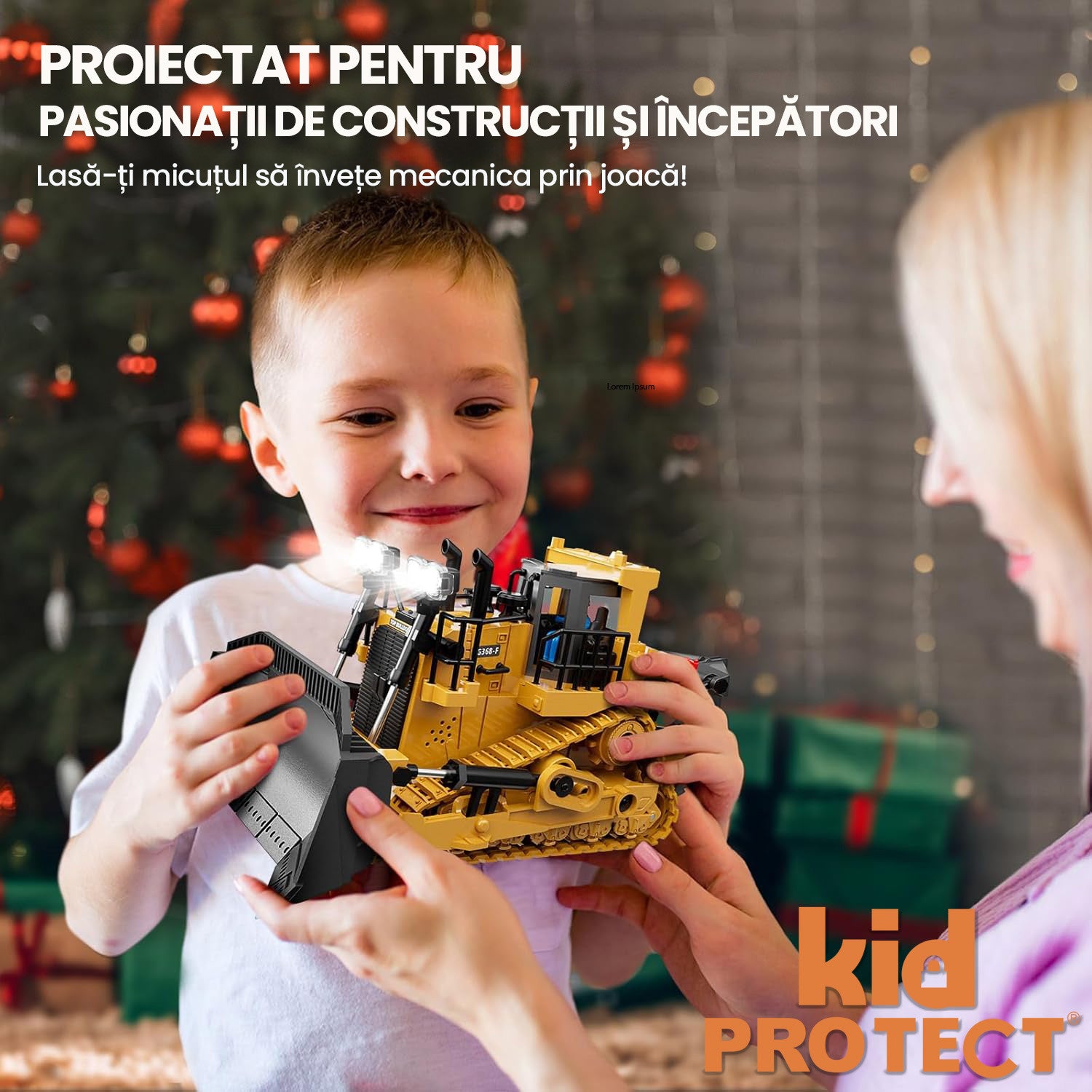 Buldozer Cu Telecomanda Pentru Copii KidProtect GruntDozer Pro