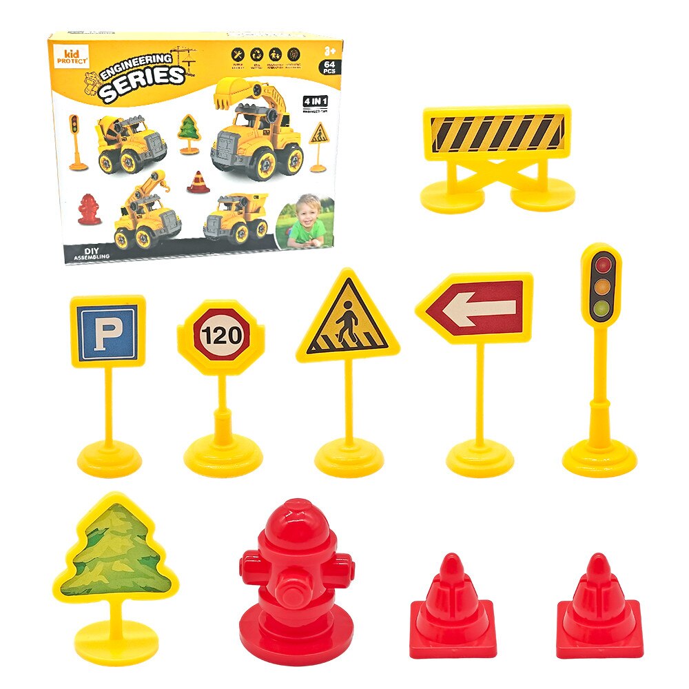 Masinuta Demontabila Pentru Copii 4 in 1, KidProtect Construction Team Builder