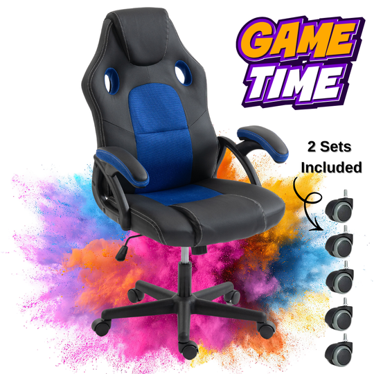 Scaun de Birou si Gaming Pentru Copii KD Home Prime Starter, Negru/Albastru