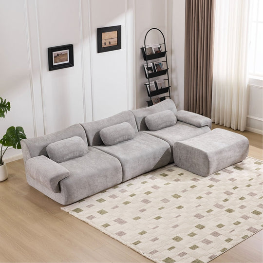Canapea Modulara Coltar, KD Home EvoLounge, Gri