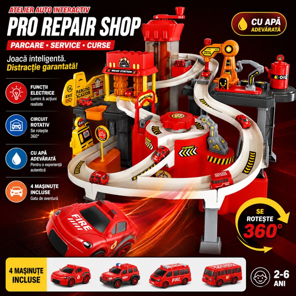 Set Jucarie Interactiva Atelier Auto Pentru Masinute KidProtect Pro Repair Shop