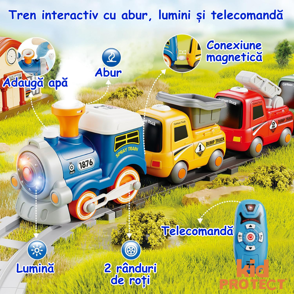 Circuit Trenulet de Jucarie Electric Pentru Copii KidProtect Tin Tin Express