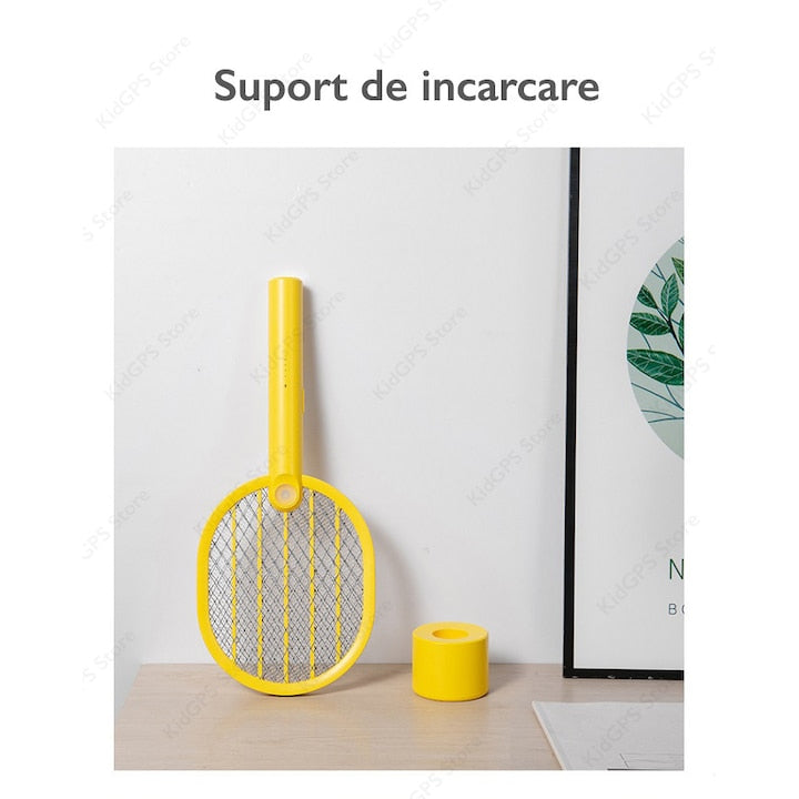 Paleta electrica anti tantari si insecte 2 in 1 Grunluft®, Galben