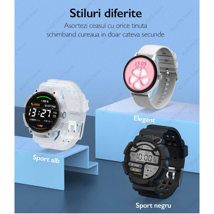 Ceas smartwatch femei TechONE™ DT2, Negru