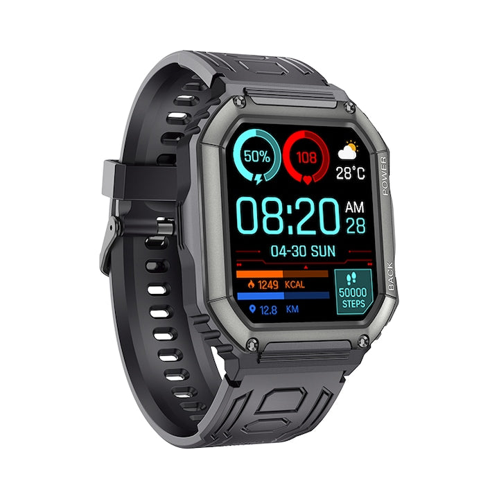 Ceas smartwatch barbati TechONE® KR06 Pro Ultra, Negru