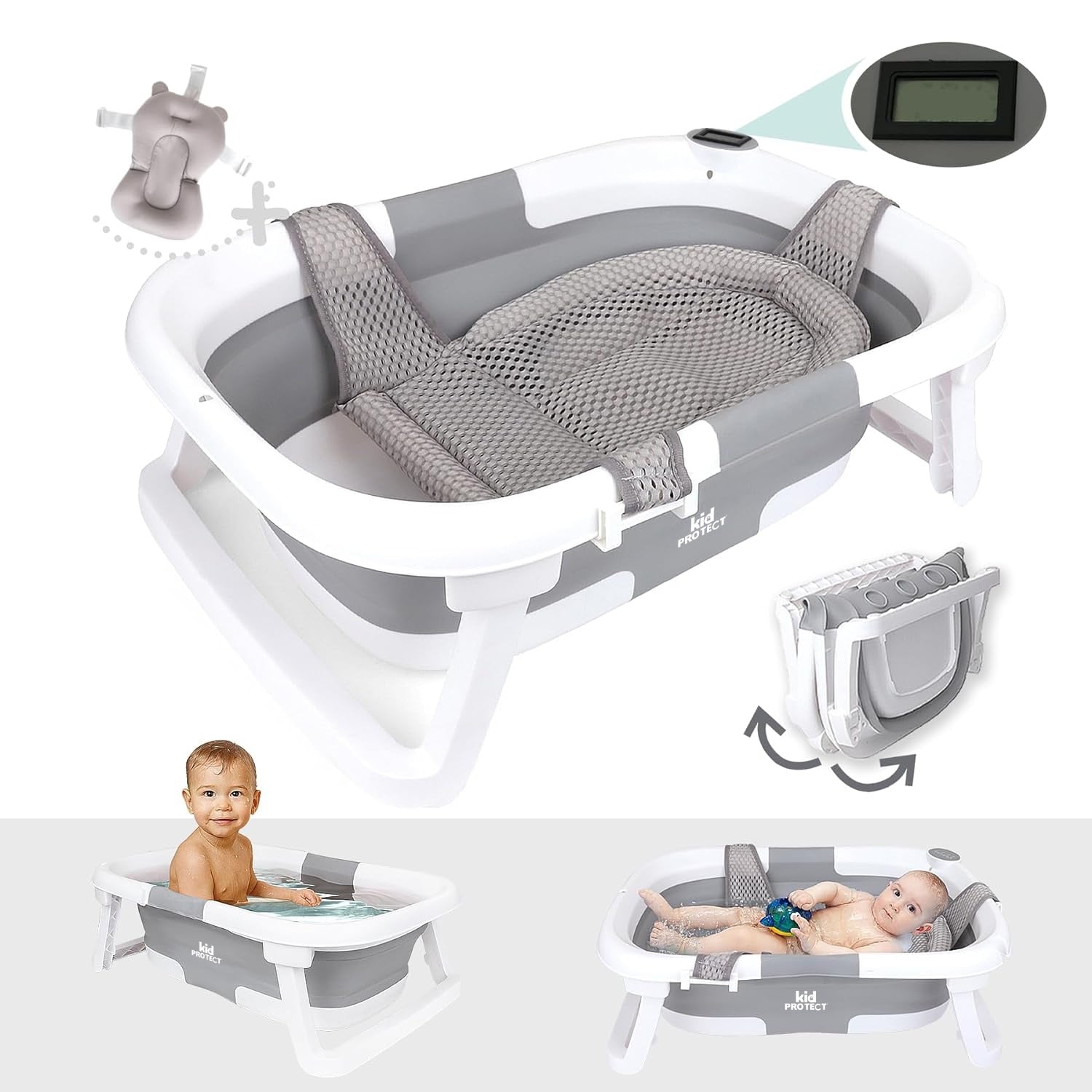 Cadita Pliabila Dublu Bebelusi cu Pernuta KidProtect® Smally