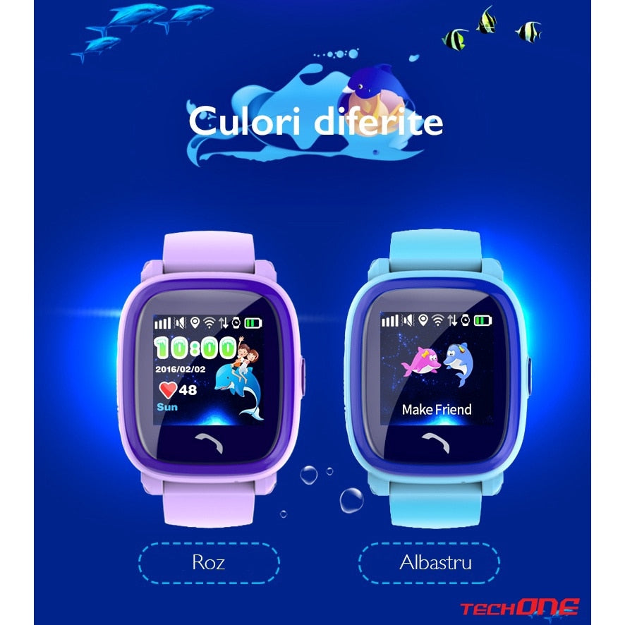 Ceas Smartwatch GPS Copii Cu Localizare Si Telefon Techone® WonderWatch, Roz