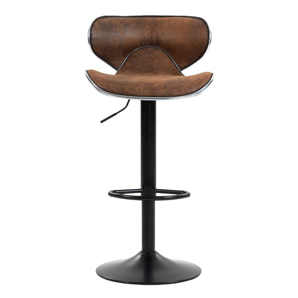 Scaun de Bar Inalt Cu Spatar KD Home® Sky Vintage, Maro