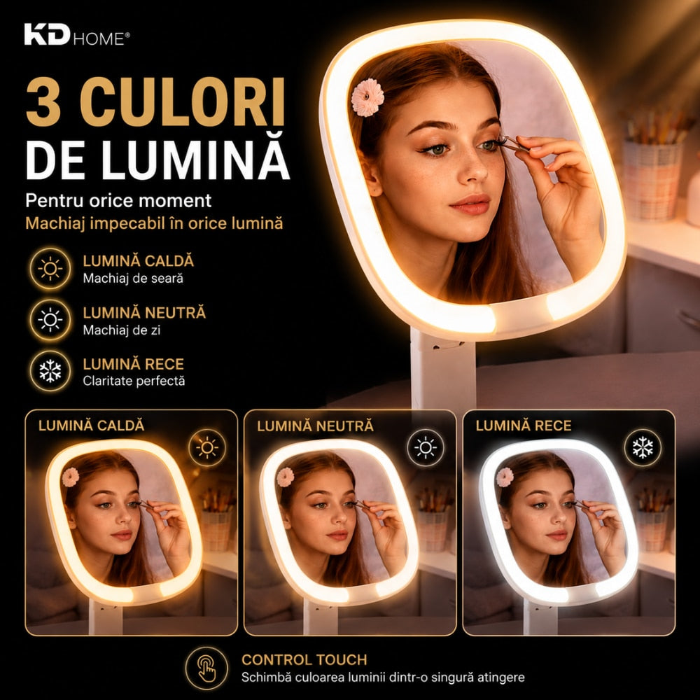Oglinda Cosmetica Cu Led Pentru Machiaj KD Home LumiGlow
