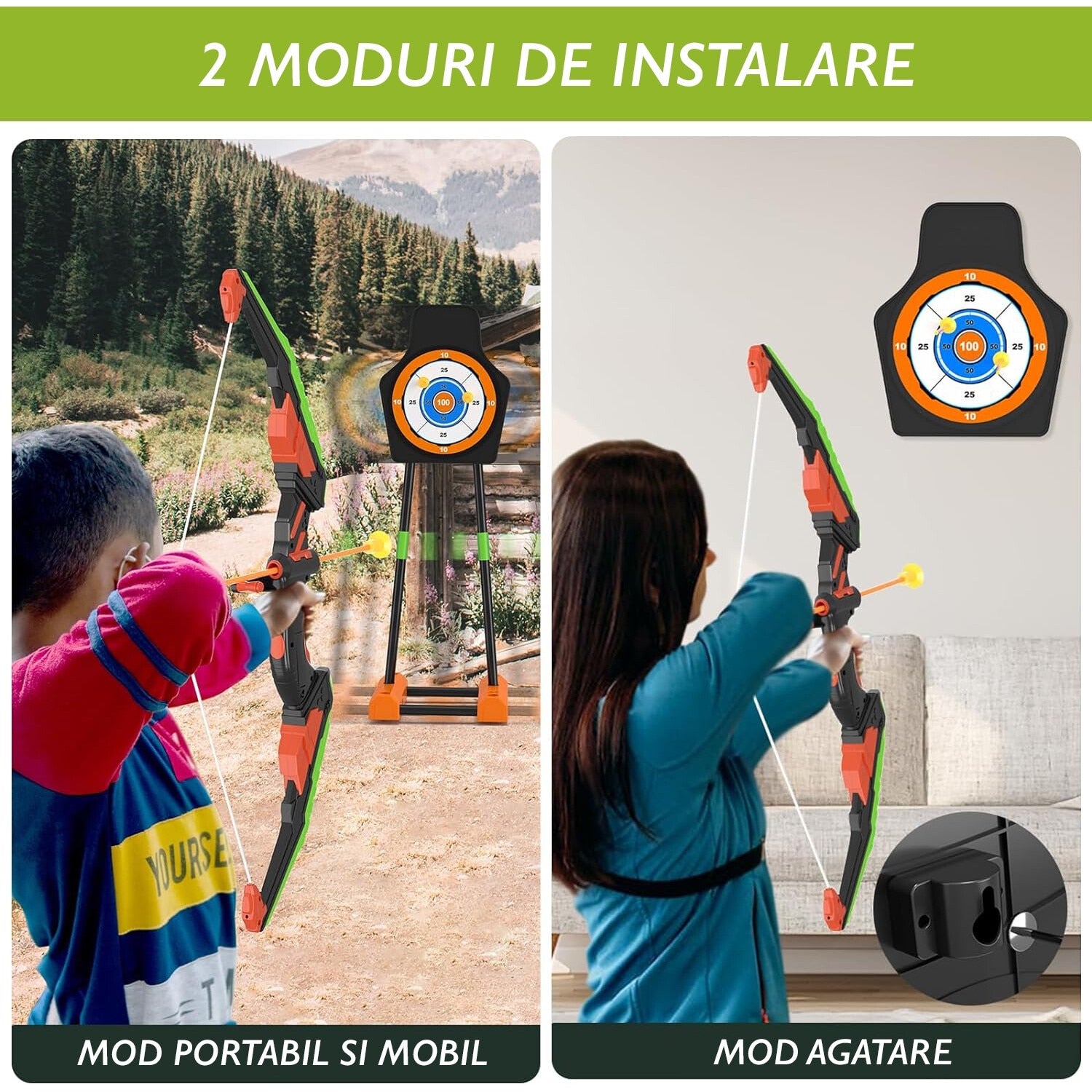 Set De Joaca Arc cu Sageti cu Ventuze KidProtect® TinyArcher Pro