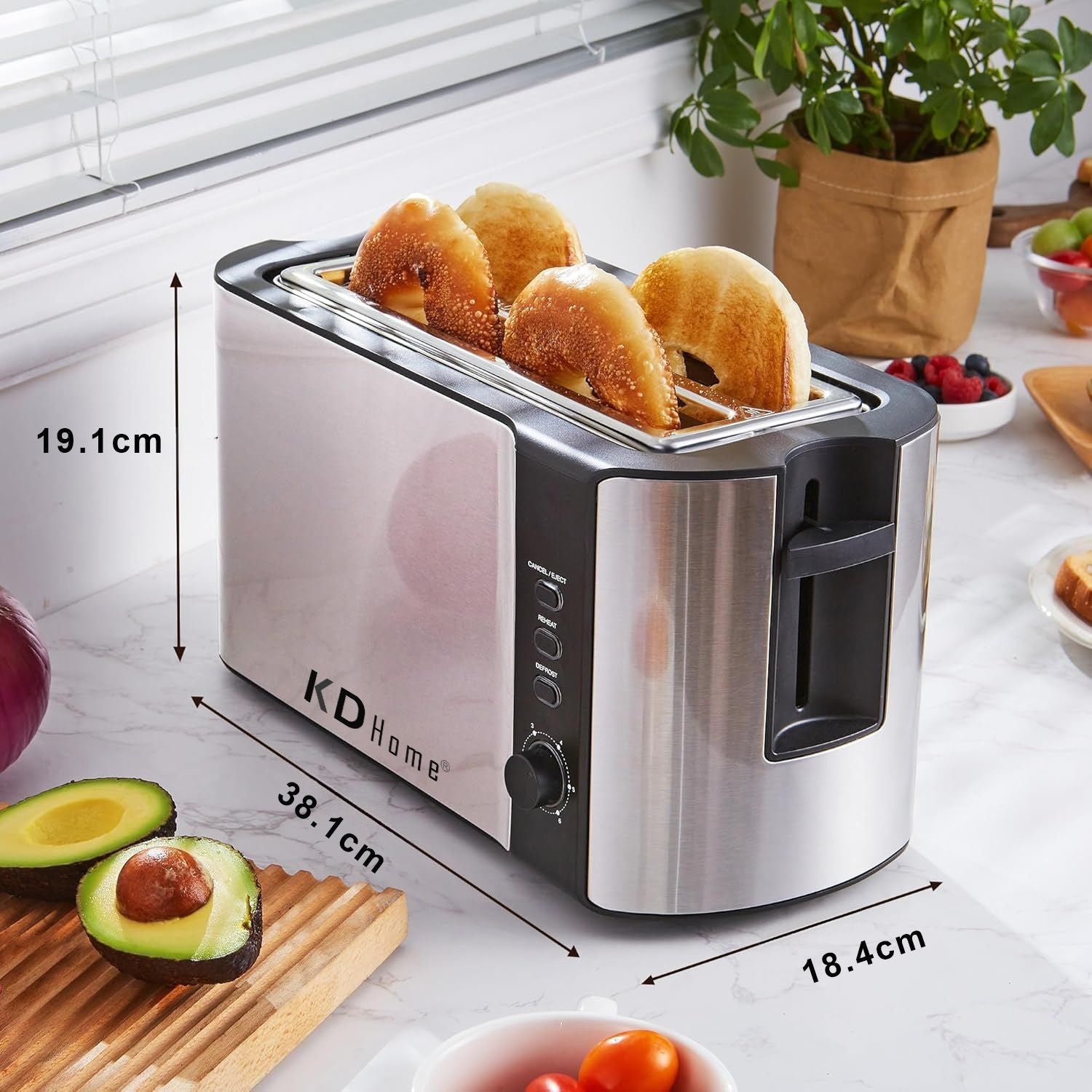 Prajitor de Paine 4 Felii Tip Toaster KD Home ToastElite Quad