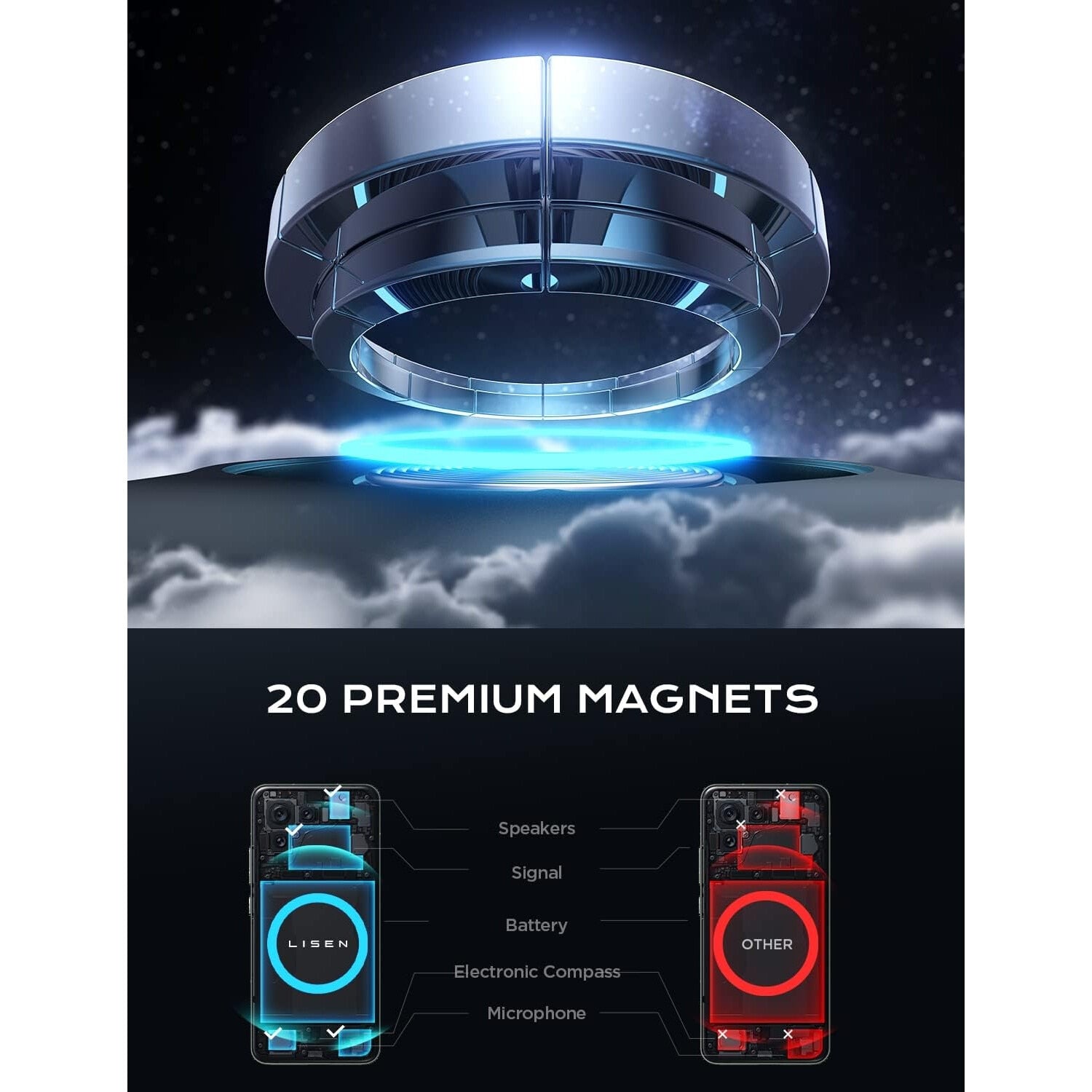 Incarcator Auto Wireless Magnetic Lisen® Vent Pro