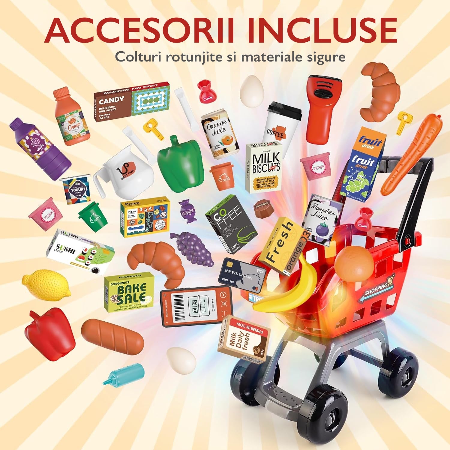 Set de Cumparaturi Tip Supermarket KidProtect MiniMarket Deluxe