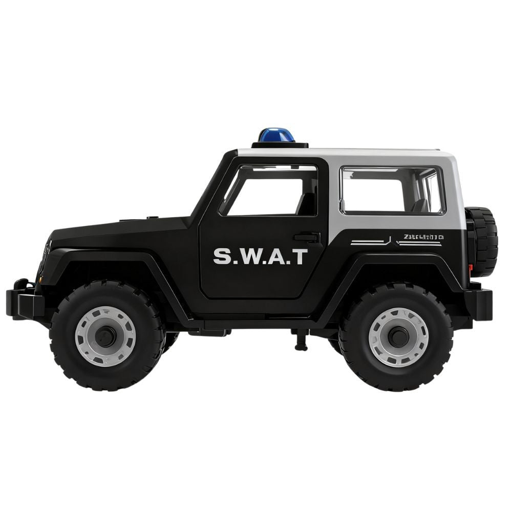 Masina 2 in 1 SWAT si Jeep de Construit si Asamblat De Jucarie Pentru Copii KidProtect Build Me