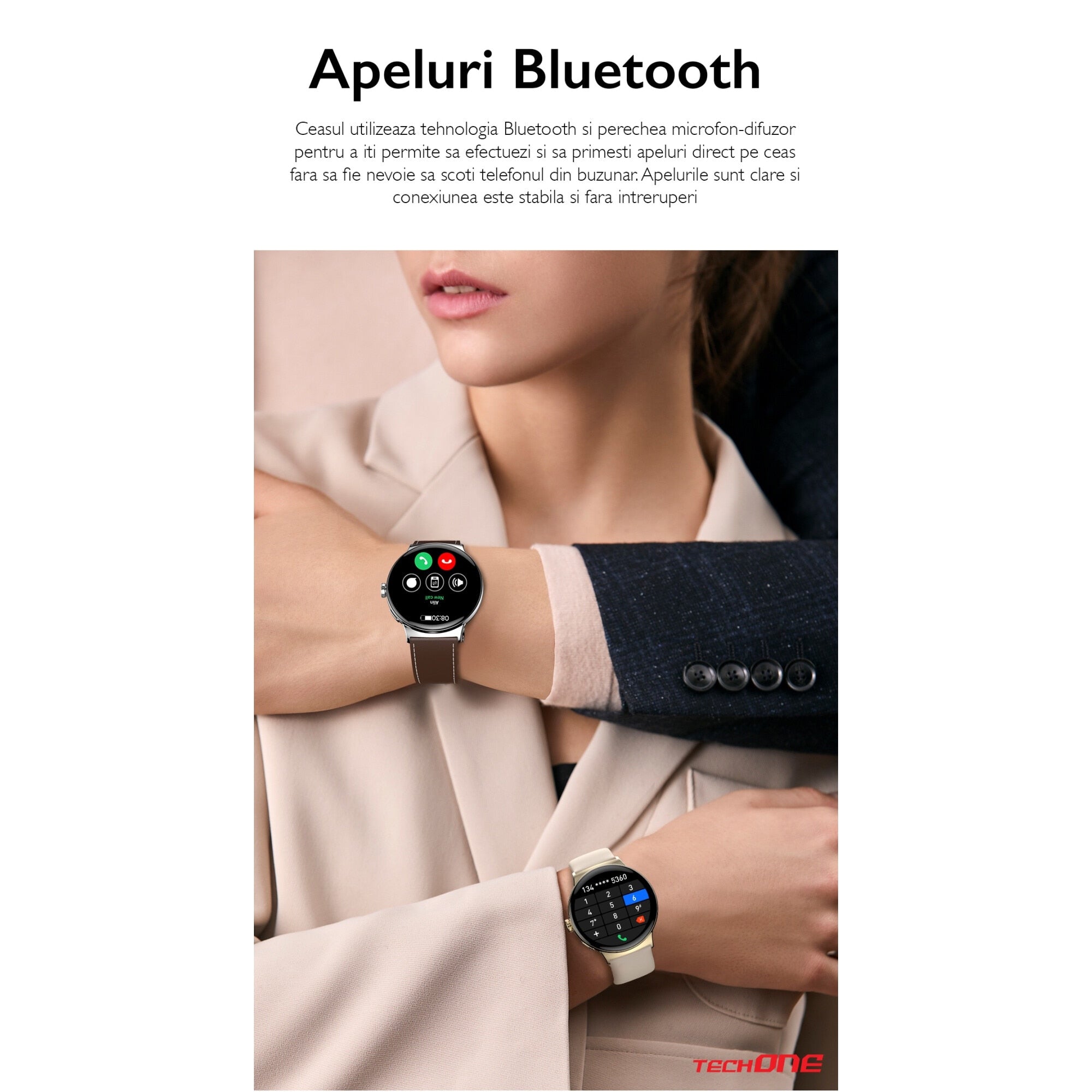 Ceas Smartwatch Barbati TechONE® NeoWrist Pro, Negru