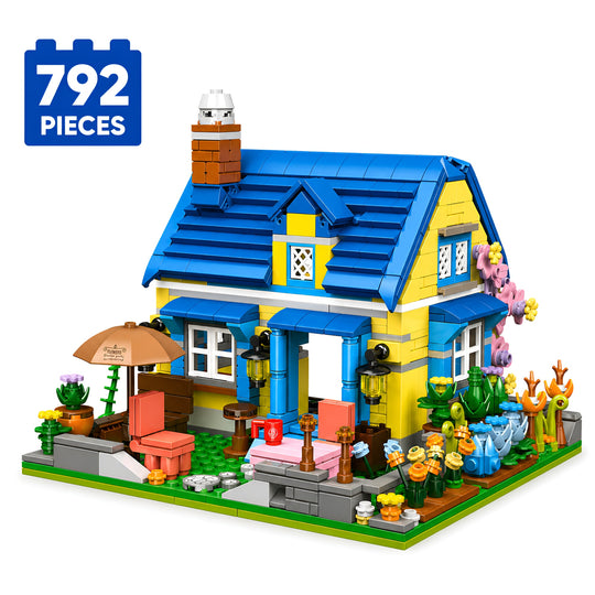 Set de Constructie cu Piese Tip Blocuri Constructie 792 Piese MiniBric The Blue Garden House 2901