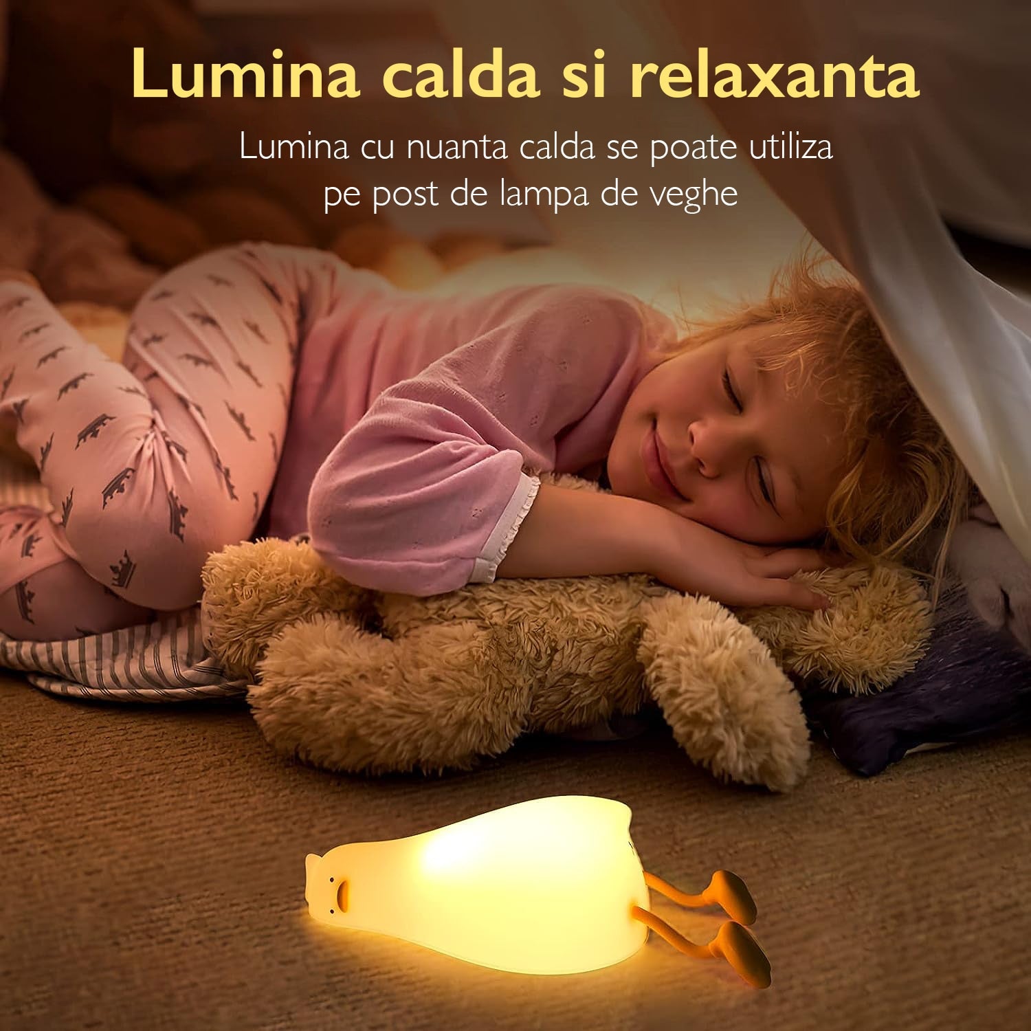 Lampa de Veghe Copii Techone® Ratusca Adormita Touch