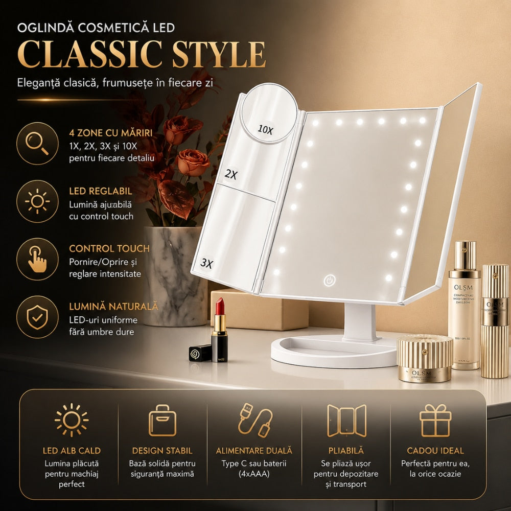 Oglinda Cosmetica Cu Marire Cu Led Pentru Machiaj KD Home BelleVue