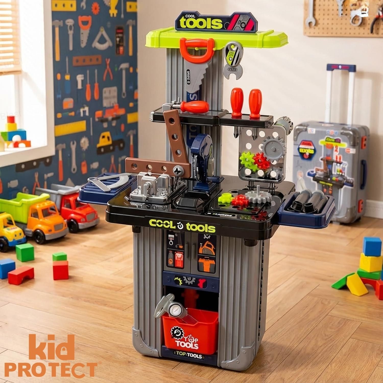 Banc de Lucru Copii 3 in 1 Kidprotect MiniBuilder Duo Case
