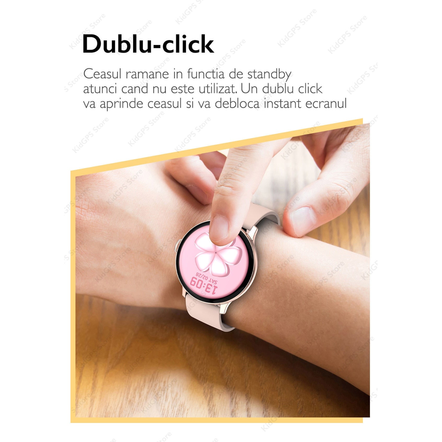Ceas smartwatch femei TechONE™ DT2, Negru