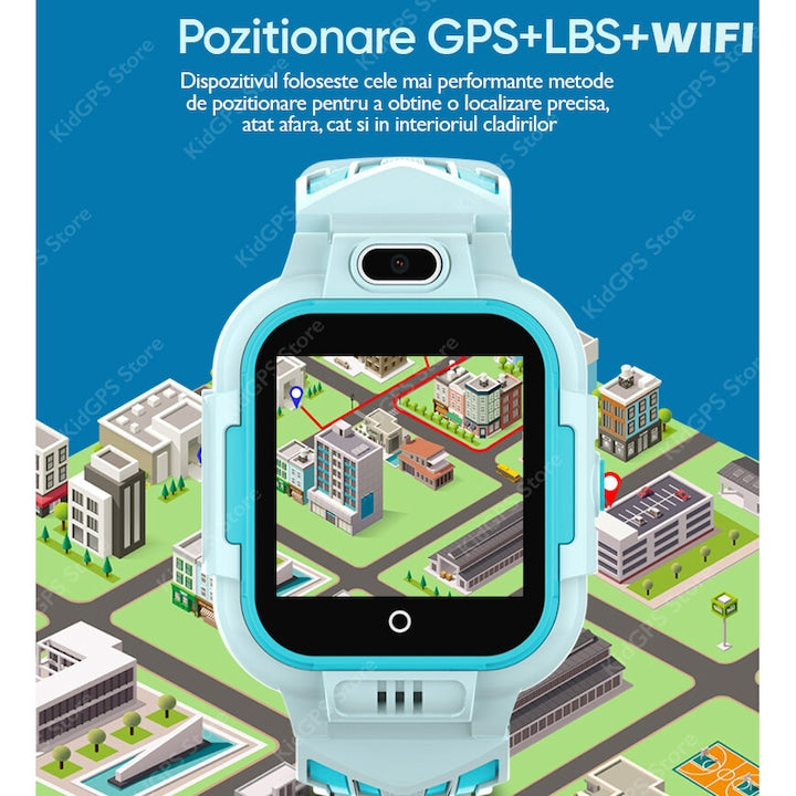 Ceas smartwatch GPS copii Techone™ KT16 4G, Negru