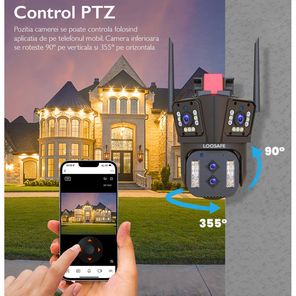 Camera de Supraveghere Cvadrupla WIFI Loosafe® P160 Pro+