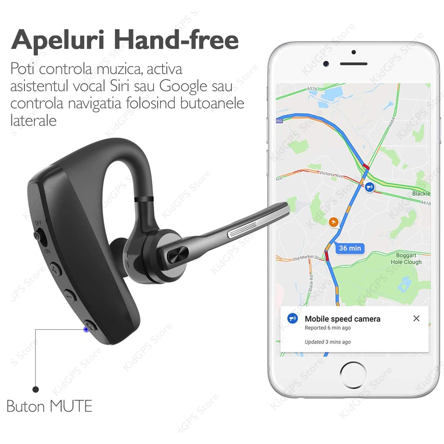 Casca Bluetooth Telefon wireless Runmus® K10C