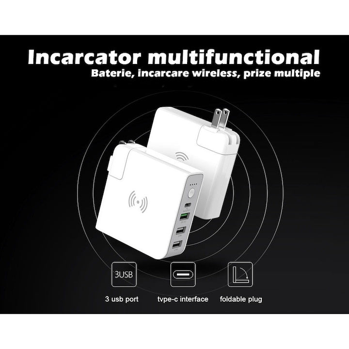 Baterie externa multifunctionala, incarcator USB Loowoko™ LWC-WP6