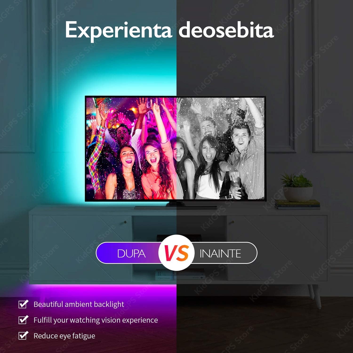 Kit Banda LED TV Huerler™ Smart RGB 2.5 metri