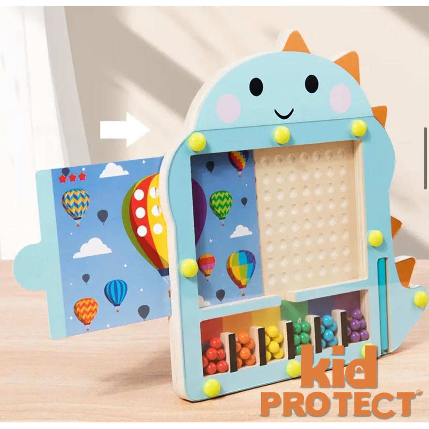 Jucarie Tip Puzzle Magnetic Montessori Din Lemn cu Bilute Pentru Copii KidProtect BrainOrbs