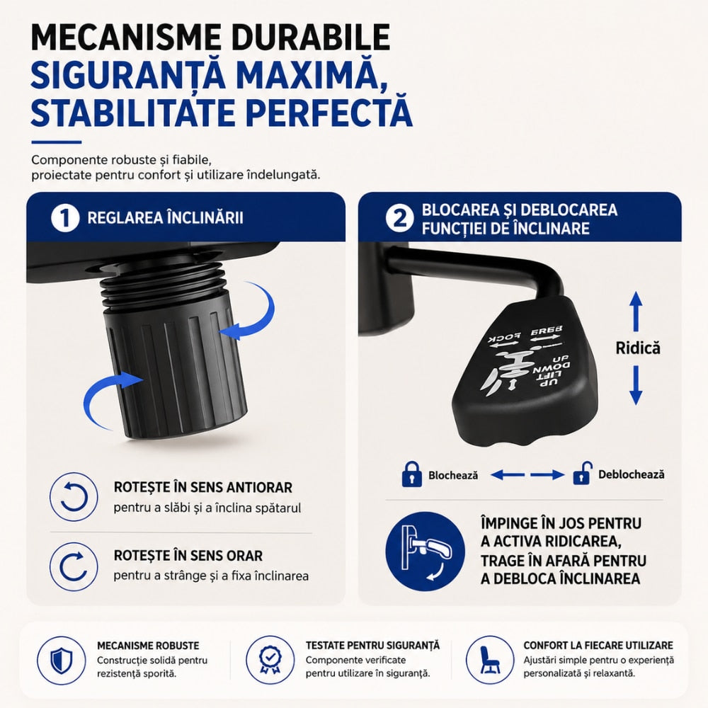 Scaun De Birou Directorial Ergonomic KD Home Ergonex, Negru