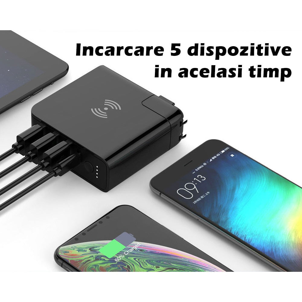 Baterie externa multifunctionala, incarcator USB Loowoko™ LWC-WP6