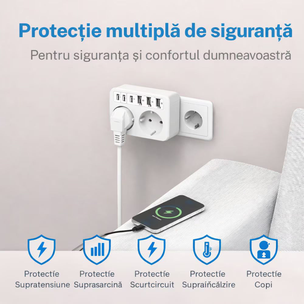Prelungitor Stecher Dublu Techone Hub
