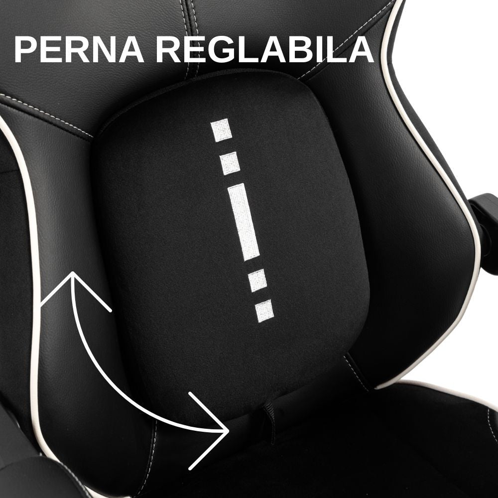 Scaun Gaming Ergonomic Premium Profesional KD Home Apex Fusion EIZI/ Negru/Alb