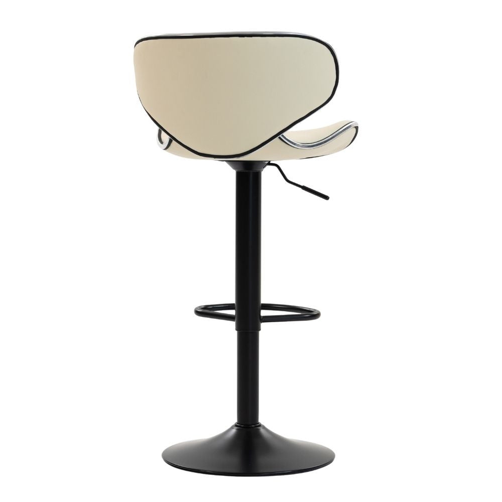 Set 2 x Scaun de Bar Inalt Cu Spatar KD Home Sky Vintage, Crem