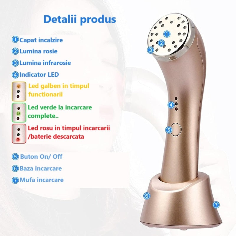 Dispozitiv pentru intretinere faciala cu infrarosu si caldura Horigen® BP-1803 Pro