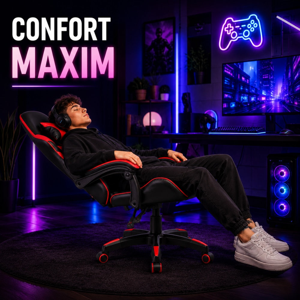 Scaun Gaming Ergonomic KD Home ShadowStrike X1, Rosu