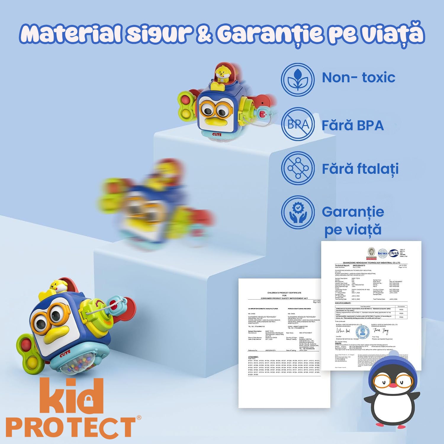 Jucarie Interactiva Bebelusi Montessori KidProtect Puzzle Box