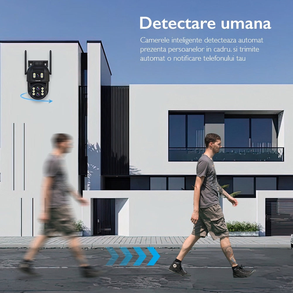 Camera De Supraveghere Video CCTV Tripla WIFI Loosafe® ZoomDuo Pro