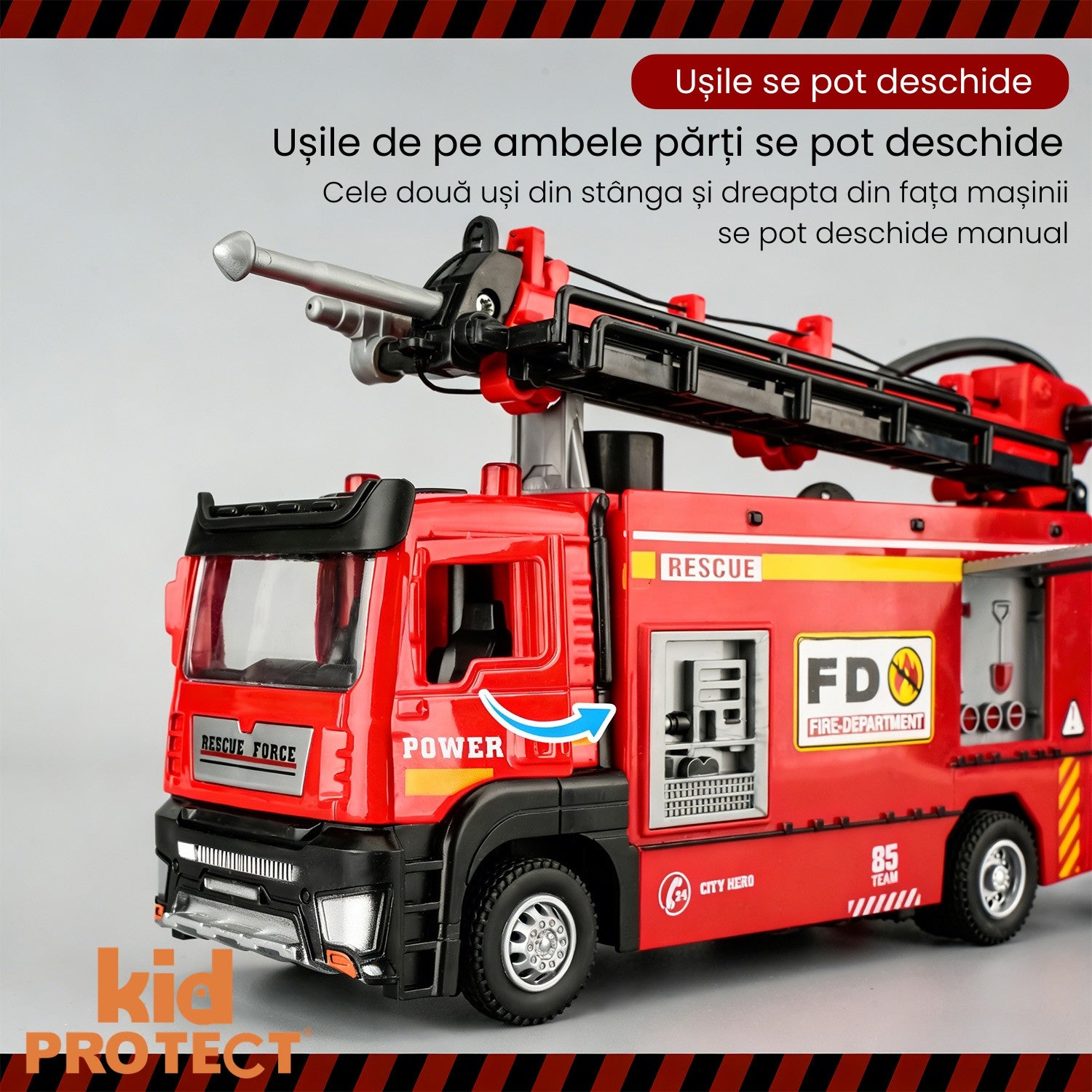 Masina de Pompieri Metalica De Jucarie Pentru Copii KidProtect Fire Engine