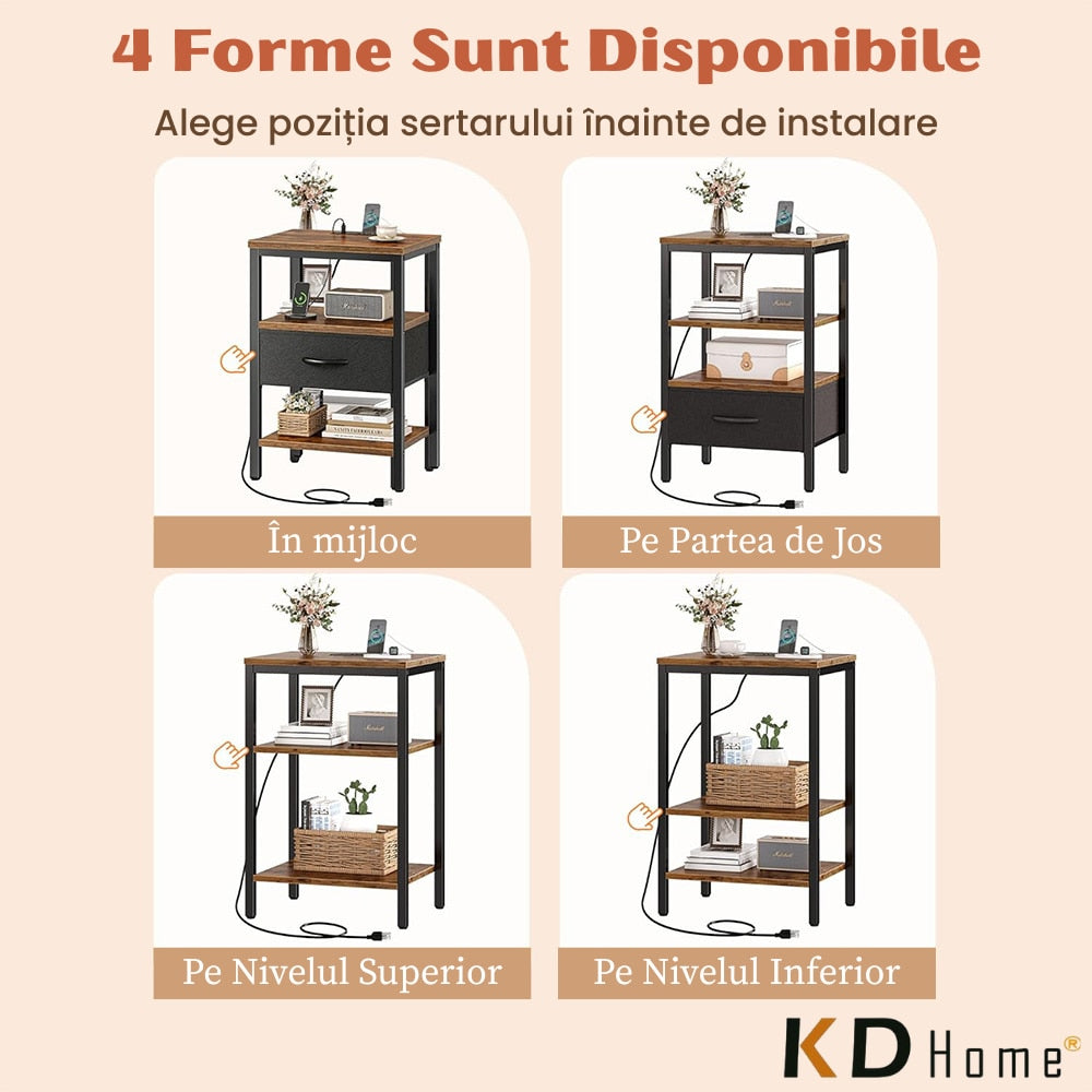 Noptiera cu Priza KD Home PowerSleep