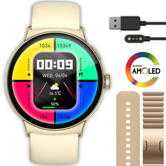 Ceas Smartwatch Femei TechONE NeoWrist Pro Gold