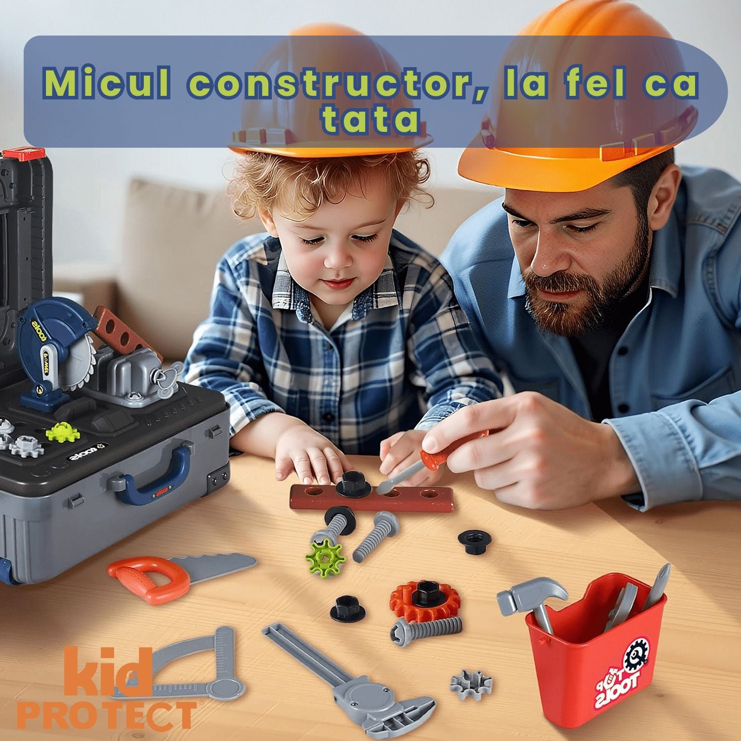 Banc de Lucru Copii 3 in 1 Kidprotect MiniBuilder Duo Case