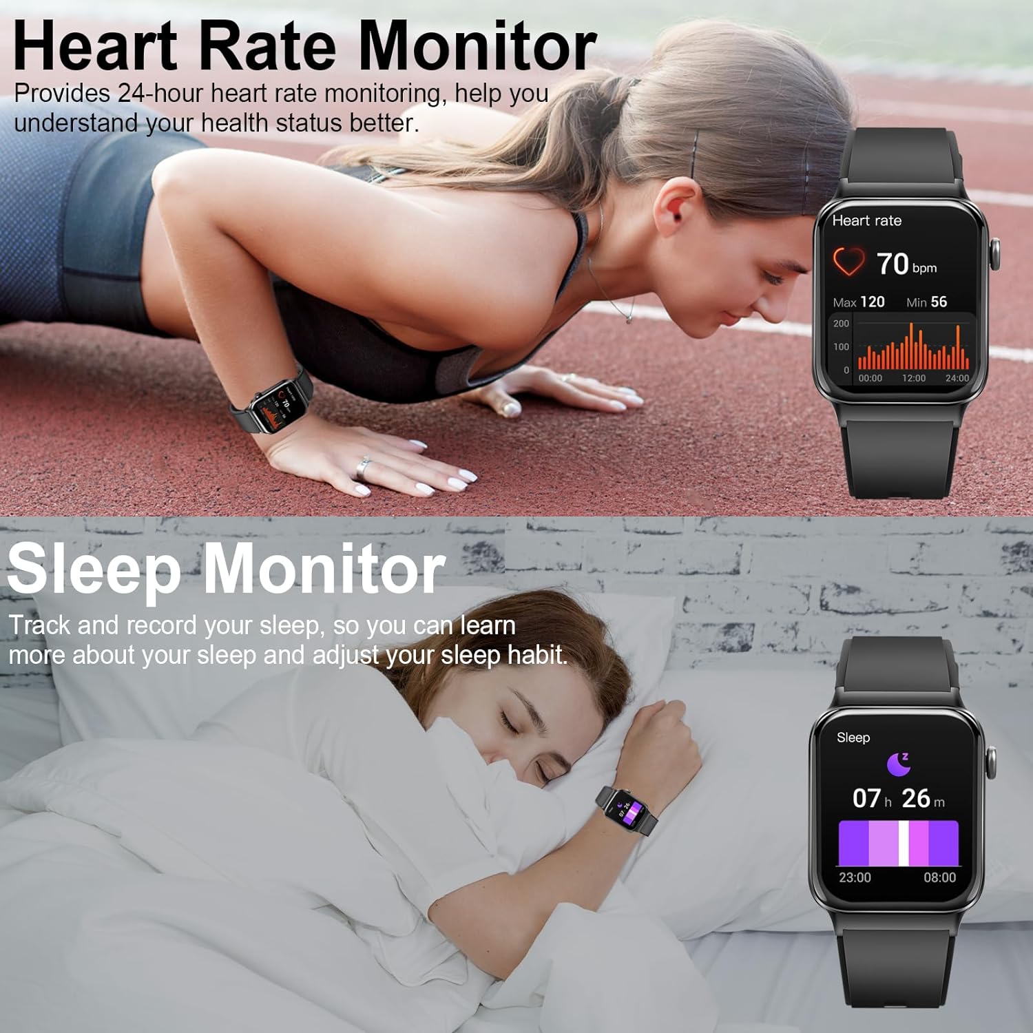 Ceas Smartwatch Barbati TechONE® Zen Wrist,  Negru